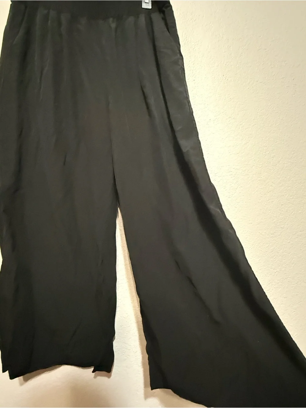 & Other Stories Black Wide Leg Pants with Elastic Waist